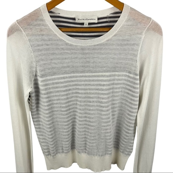 WHITE + WARREN Light-knit Nautical stripe Long Sleeve - Picture 7 of 13